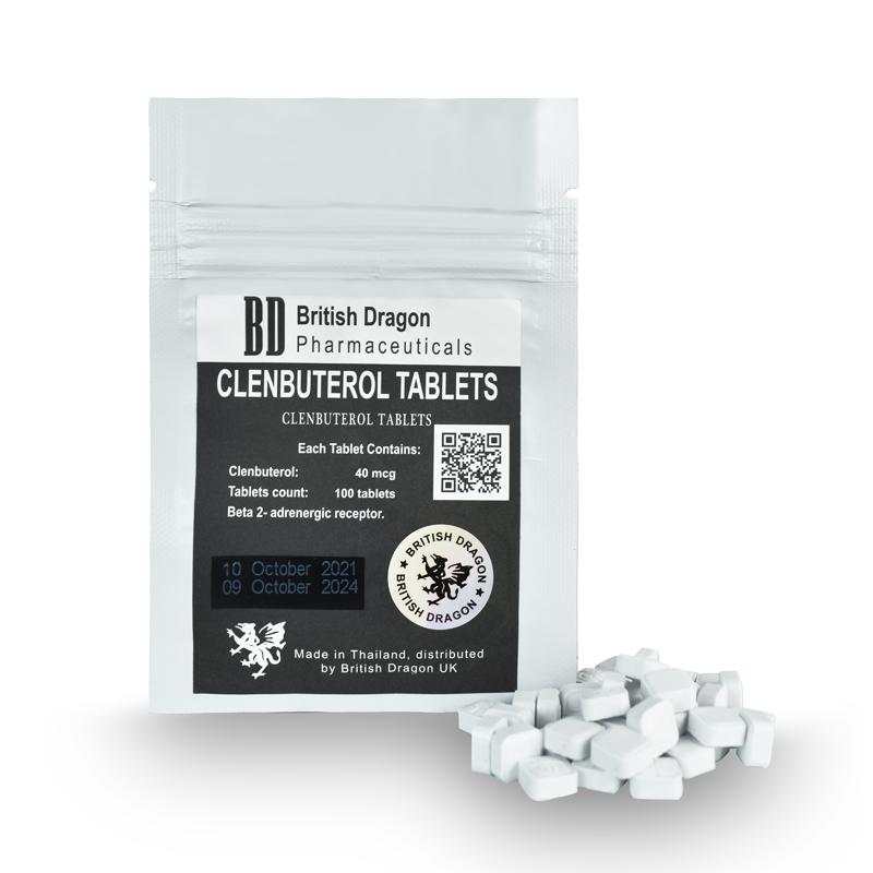 Clembuterol - Clenbuterol - British Dragon - 100 tabs - 40 mcg